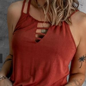 ♥️New boutique Wine red ladder tank